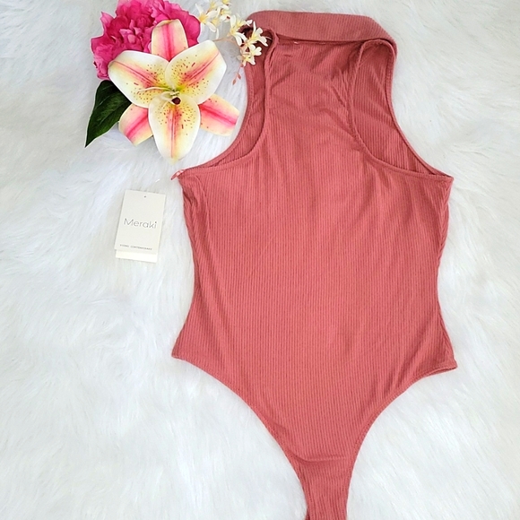 NWT Meraki Womens Medium Pink Bodysuit - Picture 2 of 4